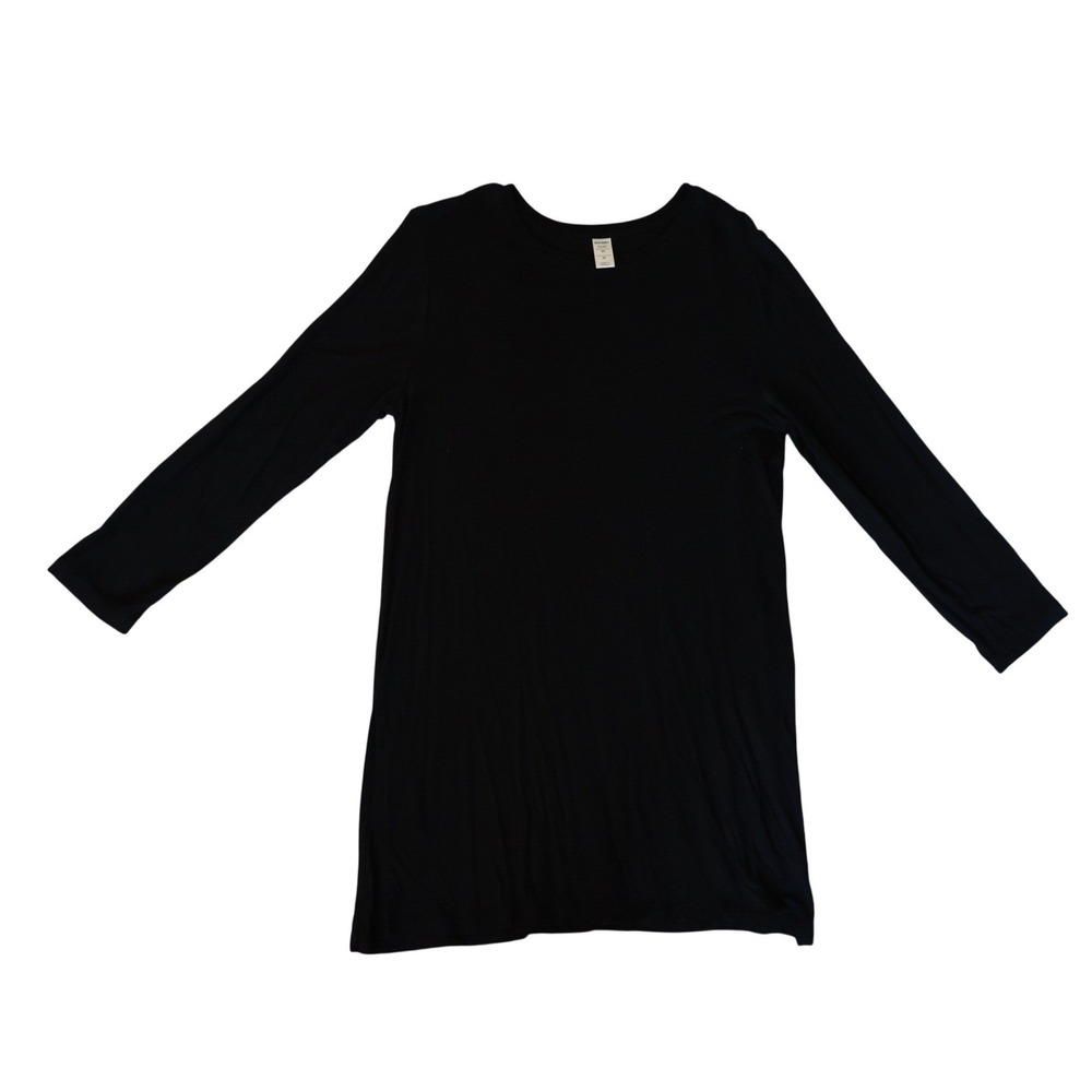Old Navy Luxe Black Long Sleeve Crew Neck Tunic Top Medium